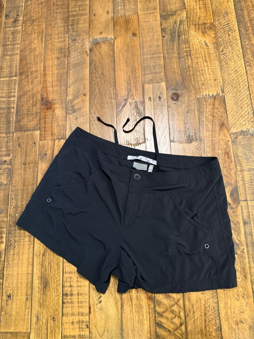 Athleta Black Swim Board Shorts with zipper mesh pockets